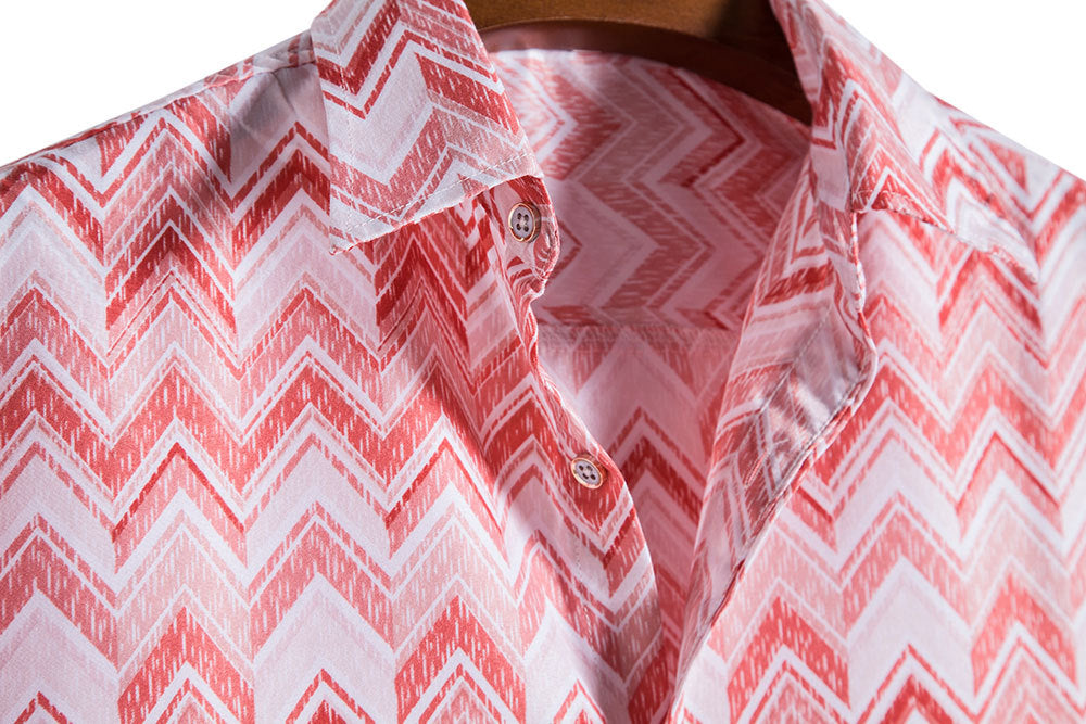 Men's Casual Short Sleeved Floral Shirt