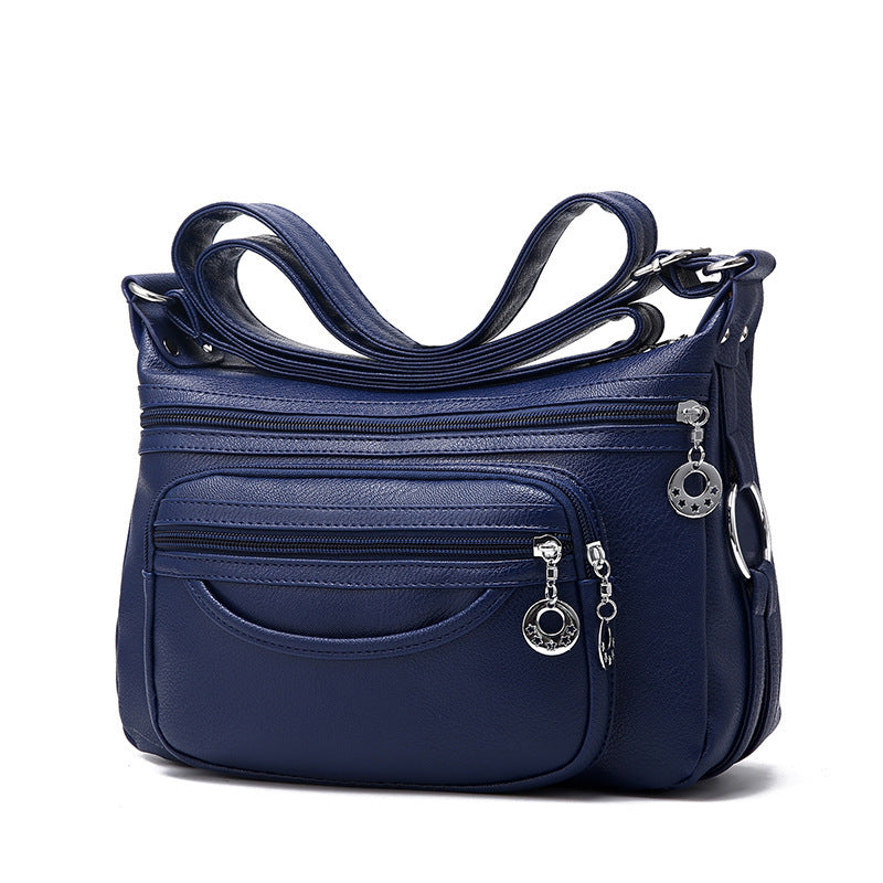 Soft Leather Casual Shoulder Bag Large Capacity