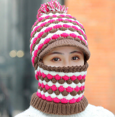 Women's Winter Fleece Thickened Knitted Warm Ear Protection Hat