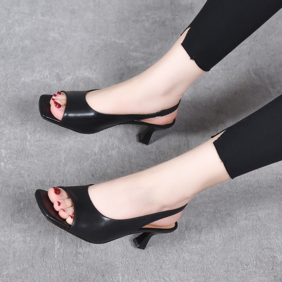 French Square Toe With Skirt Fairy Style Pumps