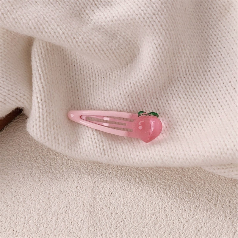 Peach Transparent Pink Sweet Girls' Hairpin