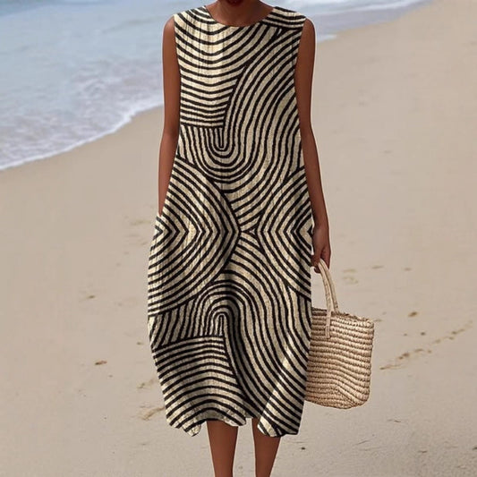 Sleeveless Casual Printed Elegant Dress