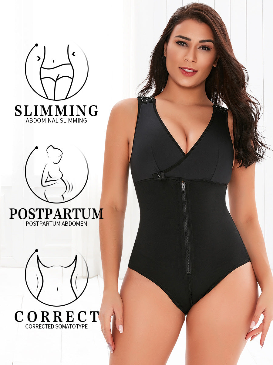 Adjustable Breastfeeding High Waist Abdomen Hip Lift Jumpsuit