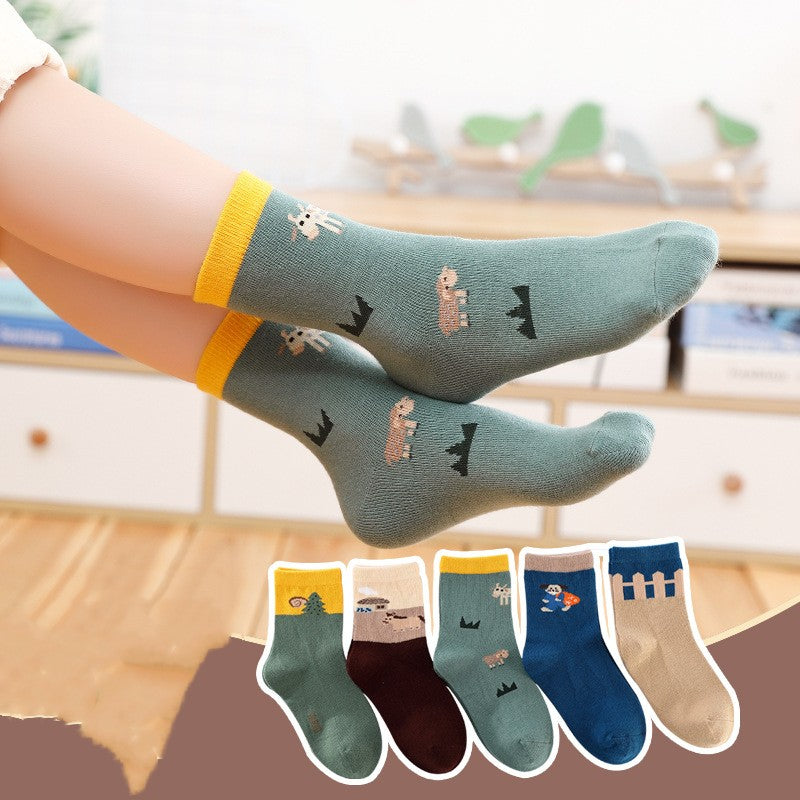 Children's Socks Combed Cotton Students Boneless Middle Tube