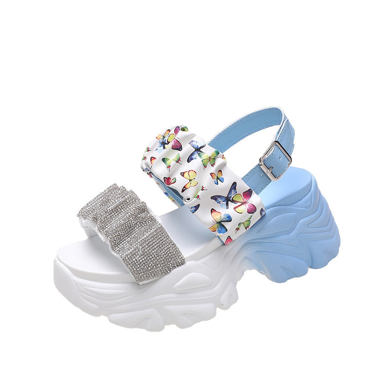 Women's Fashion Rhinestone Platform Platform Sports Sandals