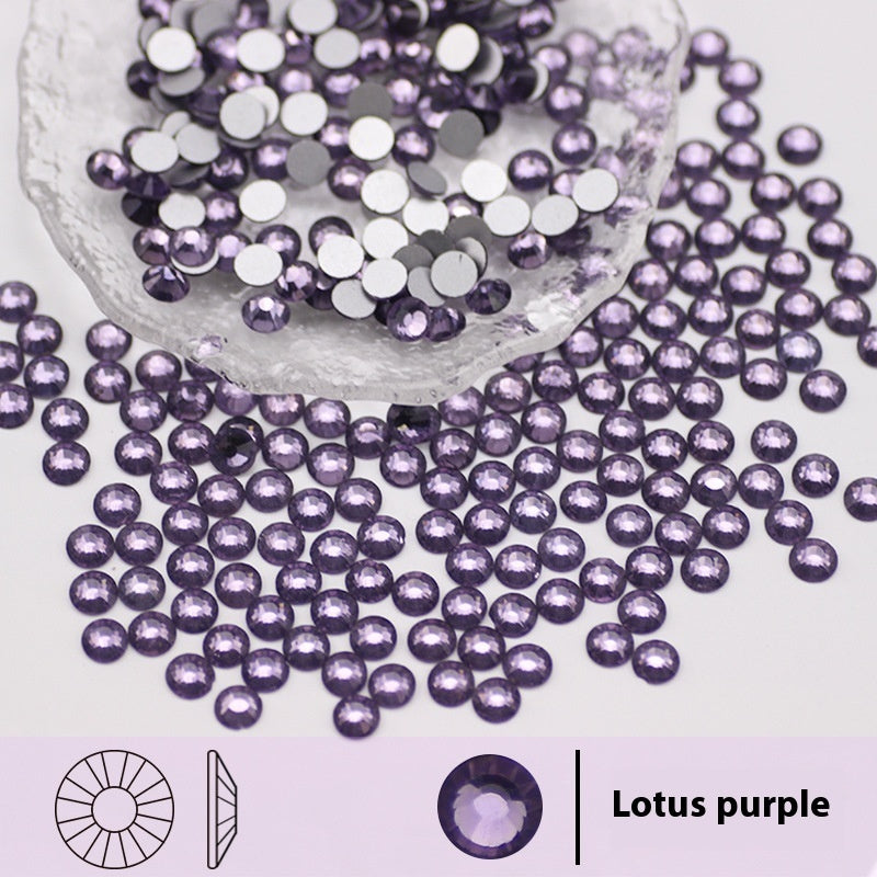 Colored Round Flat Bottomed Crystal Glass Diamond