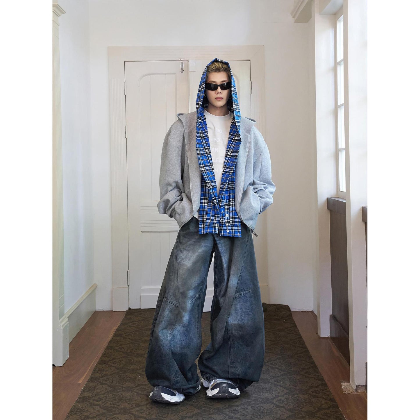 Double-layer Hooded Sweater Men's Fake Two-piece Cardigan Jacket