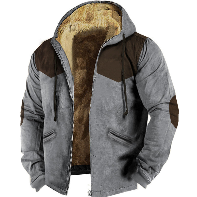 Printed Hood Lining Cotton-padded Jacket