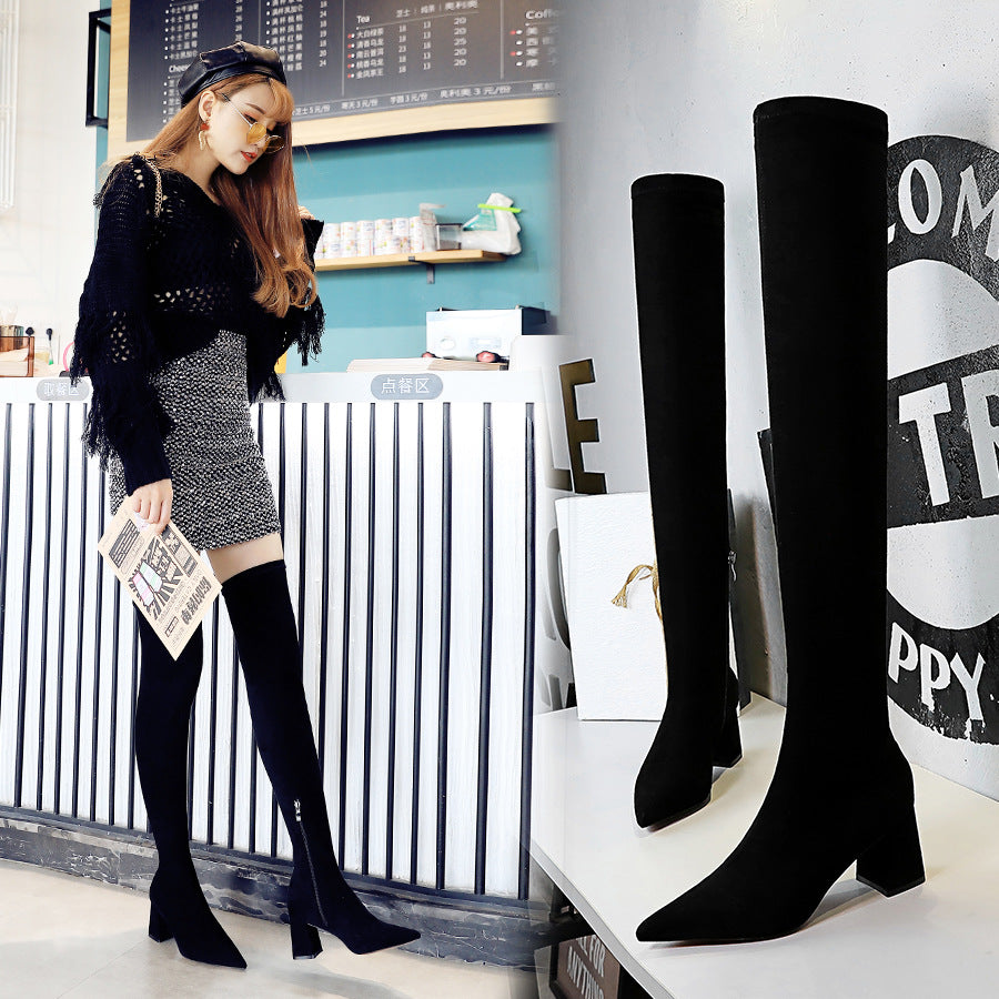 Women's High Heel Pointed Suede Sexy Boots