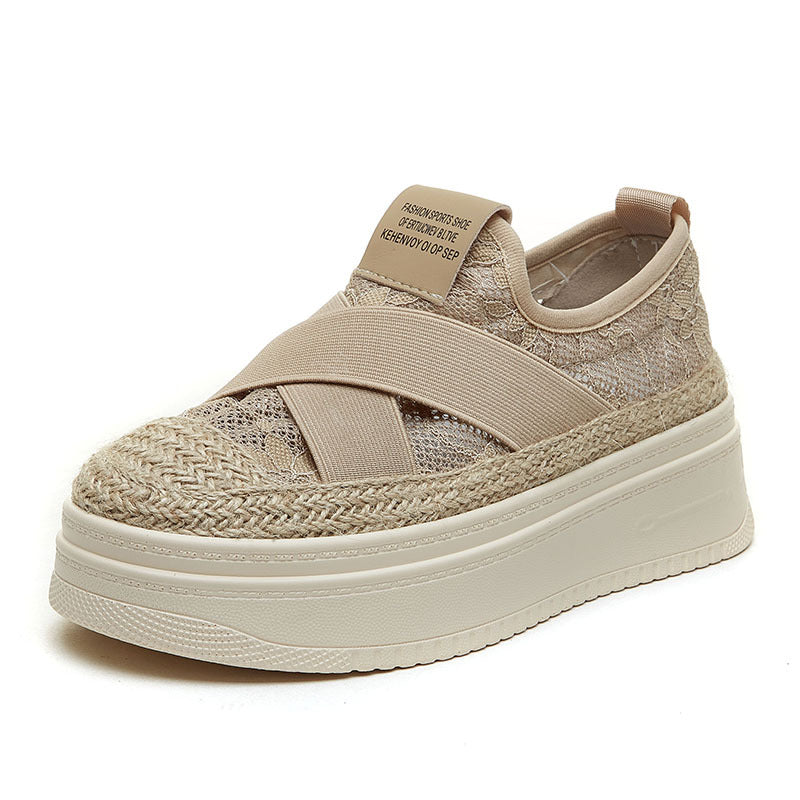Mesh Platform Slip On Loafer Flat Sole