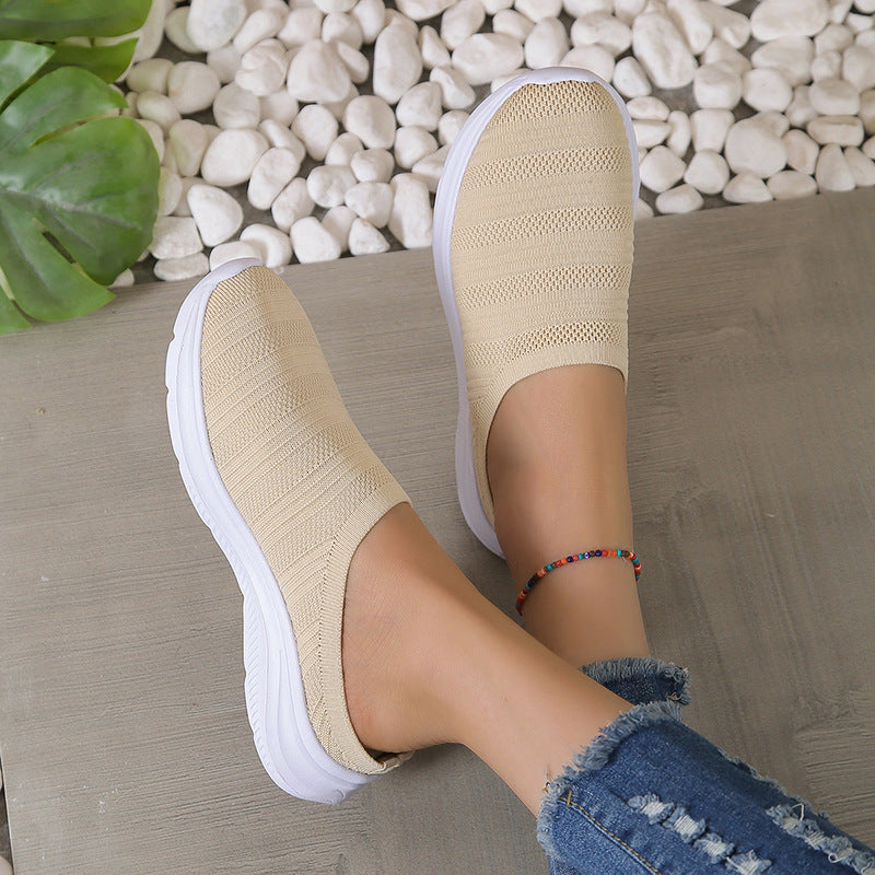 Mesh Breathable Flying Woven Women's Shoes Slip-on