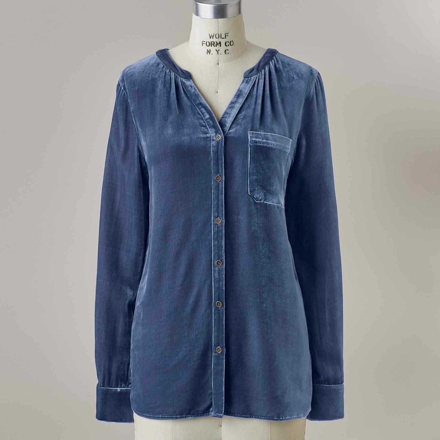Women's Velvet Long-Sleeve Top