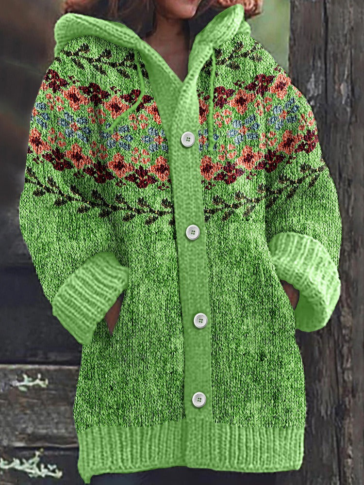 Retro Ethnic Print Women's Casual Cloak Coat