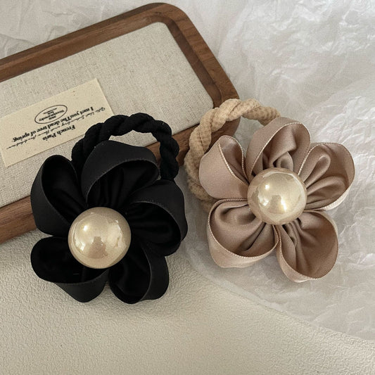Pearl Handmade Flower Rubber Band Hair Band Simple