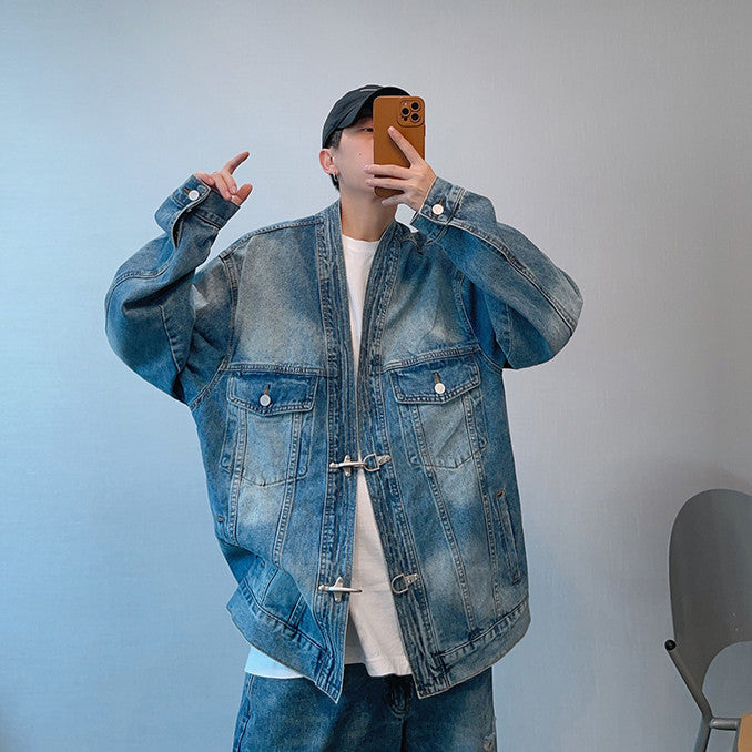 Washed Blue Heavy Robe Denim Jacket