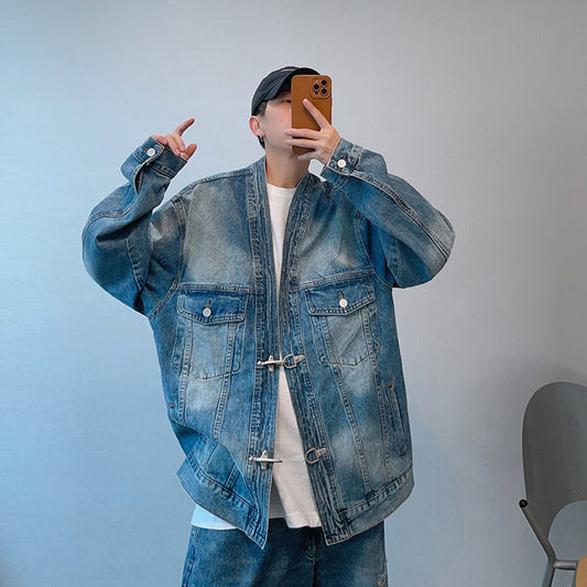 Washed Blue Heavy Robe Denim Jacket