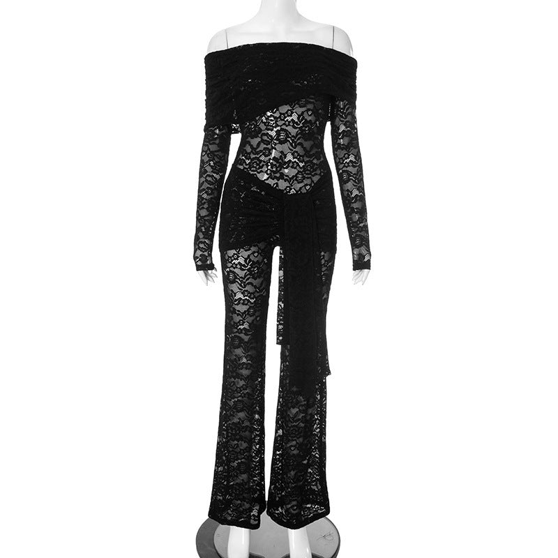 Lace Stitching Sexy See-through Jumpsuit