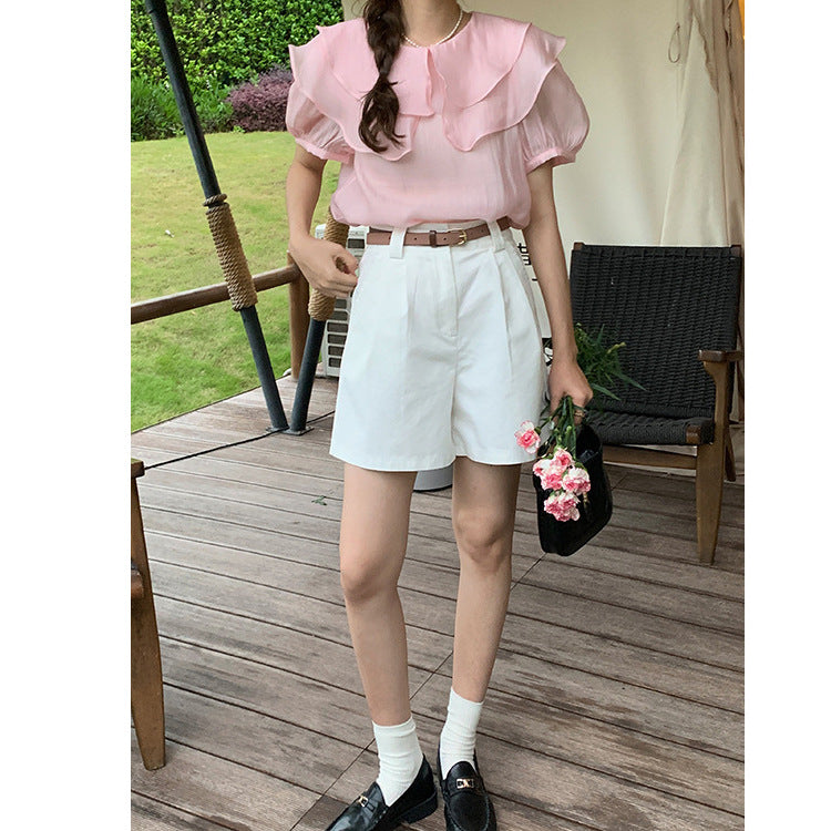 Women's Loose Casual High Waist Suit Shorts