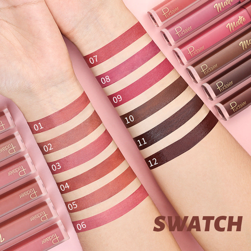 12 Colors Matte Lip Gloss Matte Surface
