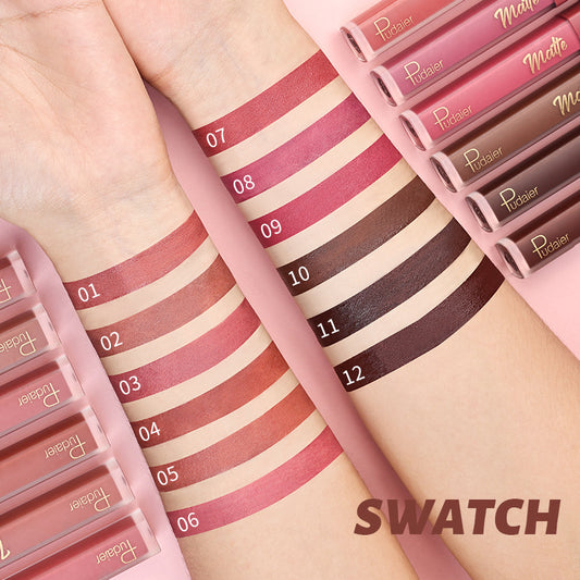 12 Colors Matte Lip Gloss Matte Surface