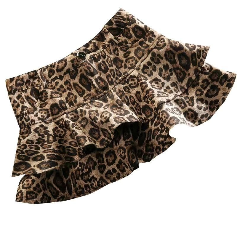 Leopard Print Skirt European And American Fashionable Figure Flattering