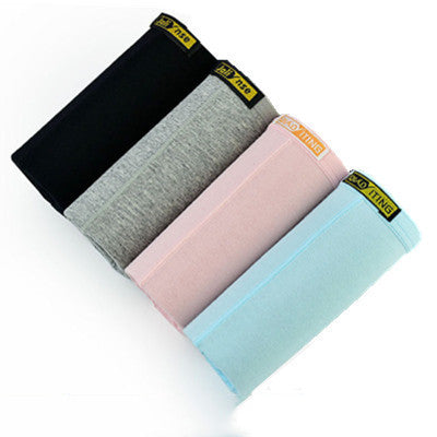 Women's Cotton Solid Color Mid-waist Boxer Briefs