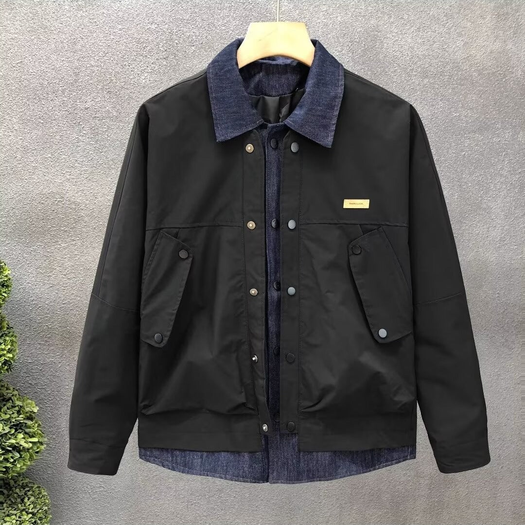 Mens Stylish Two-in-One Design Coat For Spring And Autumn With Long Sleeves