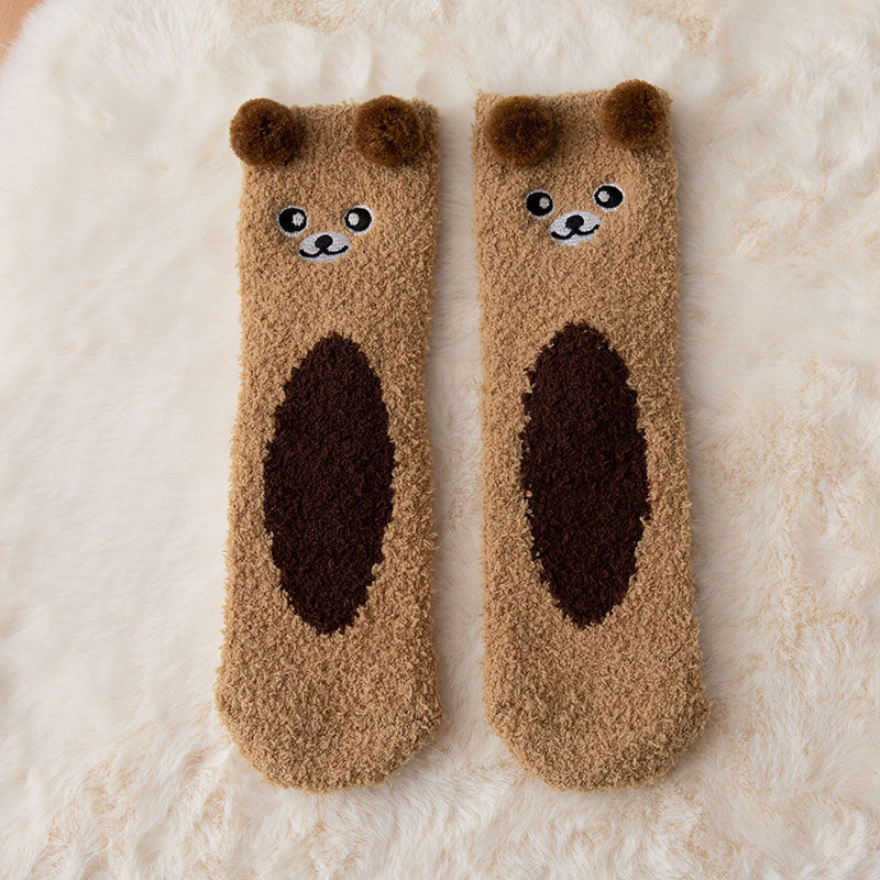 Coral Fleece Warm Socks Women's Cartoon Thickening
