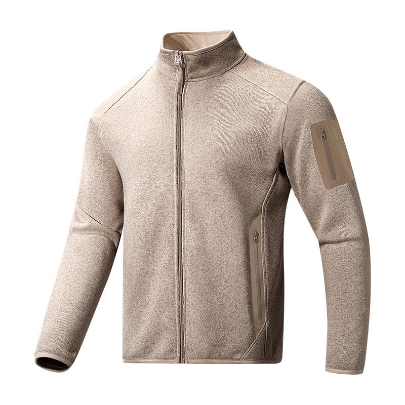 Outdoor Sports Stand Collar Men's Cardigan Tide Fleece Sweater Coat