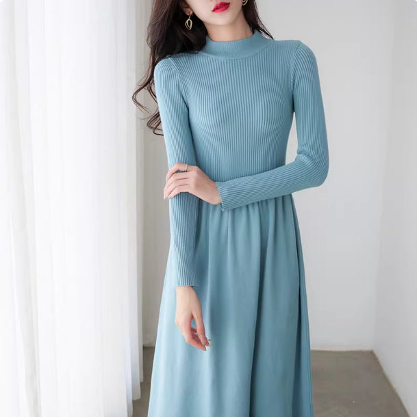 Womens Petite Long Knitted Sweater Dress For Layering
