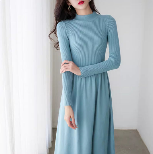 Womens Petite Long Knitted Sweater Dress For Layering
