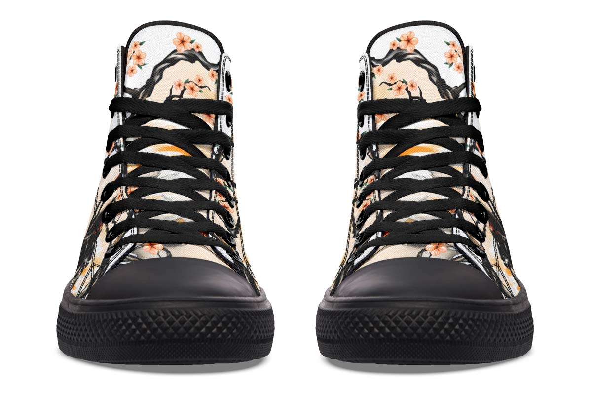 Men's And Women's Fashion Color Printing High-top Canvas Shoes