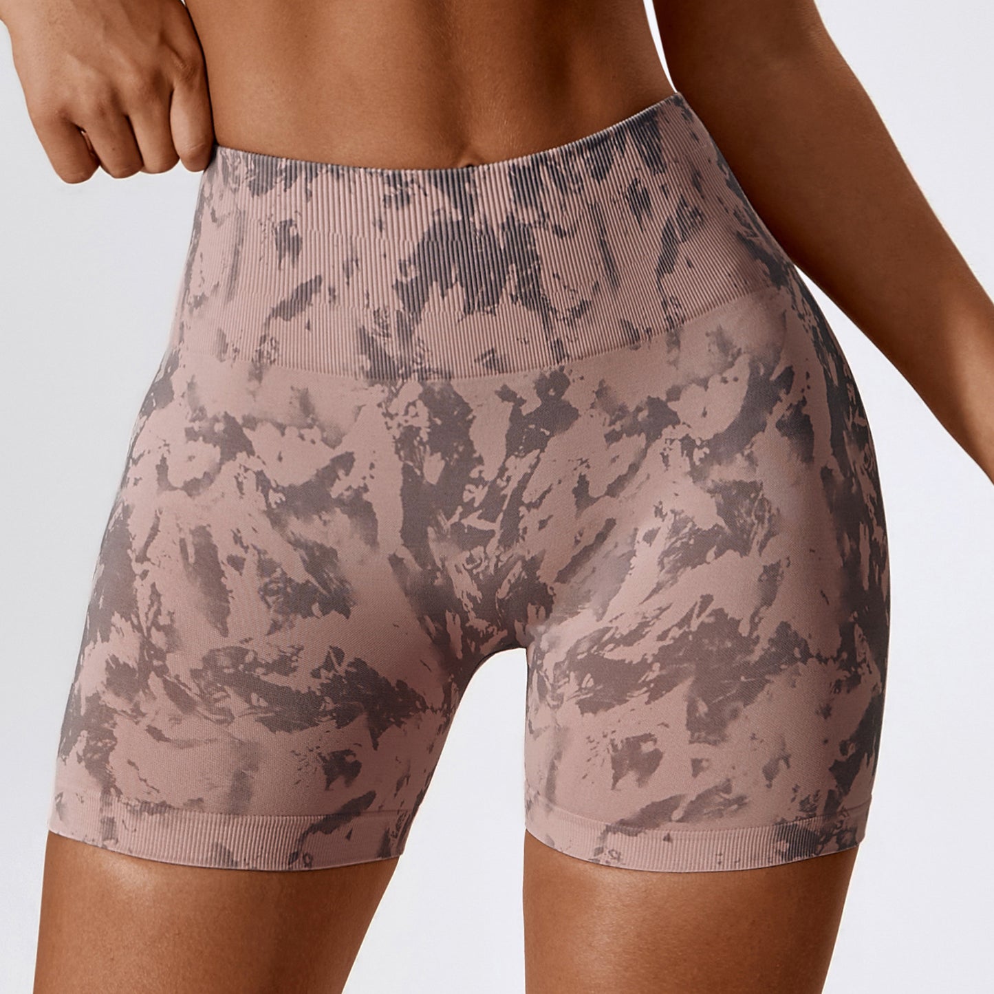 European And American Digital Printing Seamless Yoga Shorts
