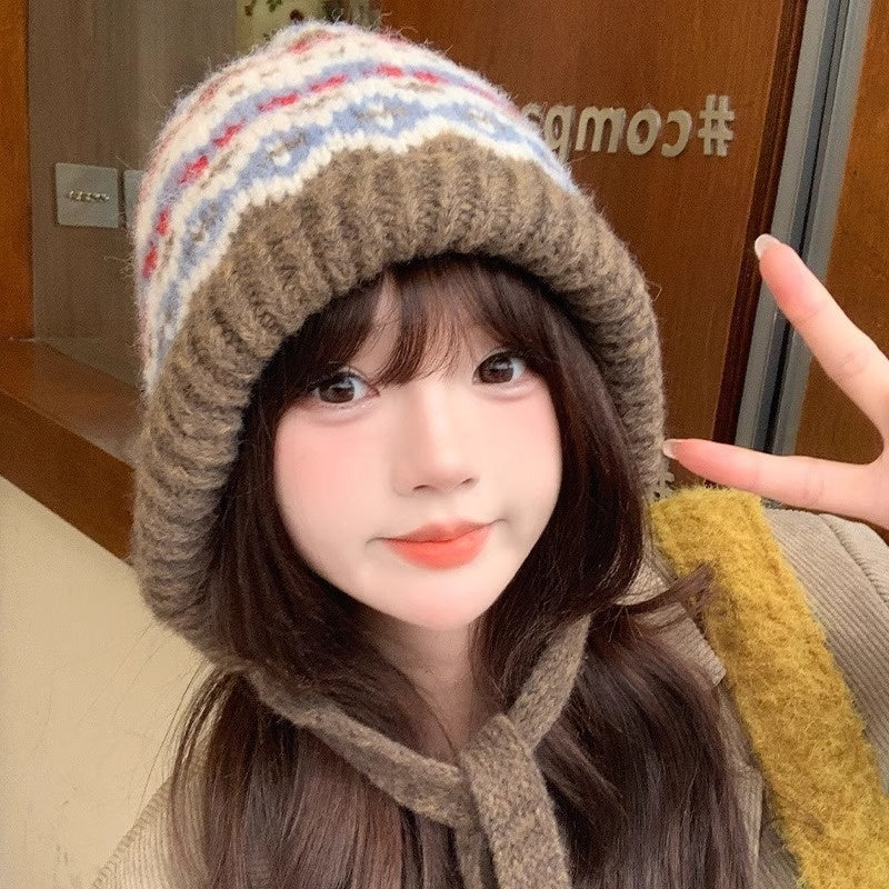 Women's Balaclava Autumn And Winter Knitted Hat