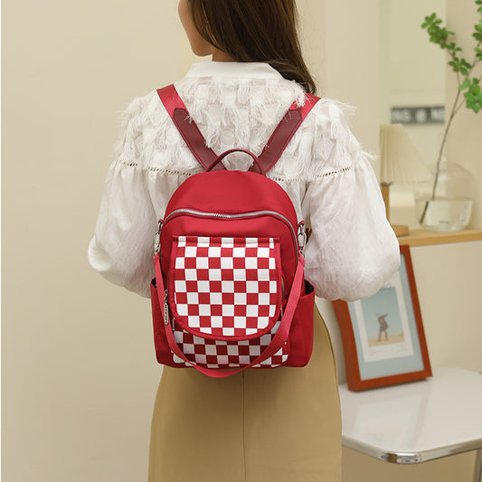 Lightweight Contrast Color Nylon Canvas Backpack