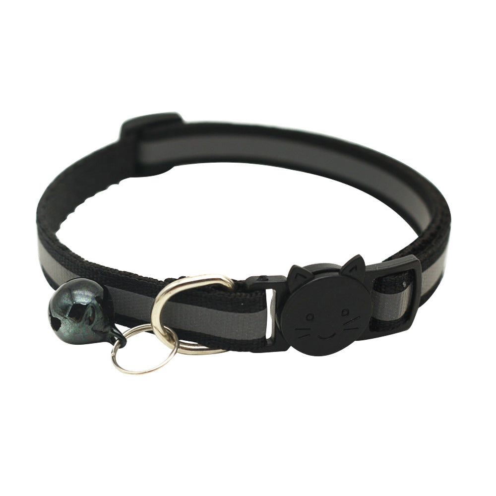 Colorful Polyester Reflective Bell Cat Jack Pet Collar