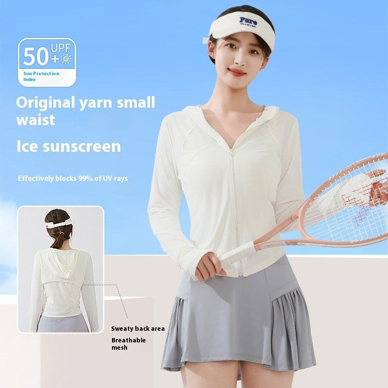 Sun Protection Clothing Thin Slim Stand Collar UV Protection Yoga Clothes