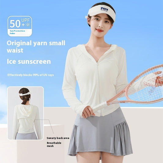 Sun Protection Clothing Thin Slim Stand Collar UV Protection Yoga Clothes