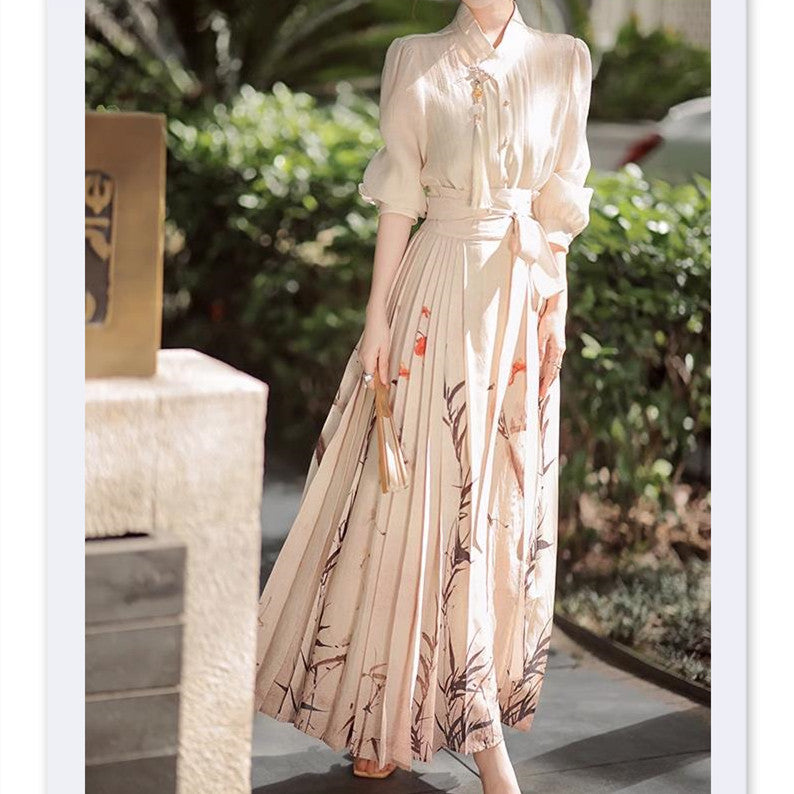 Tencel New Chinese Style Heritage Classic Horse-face Skirt Women's Clothing