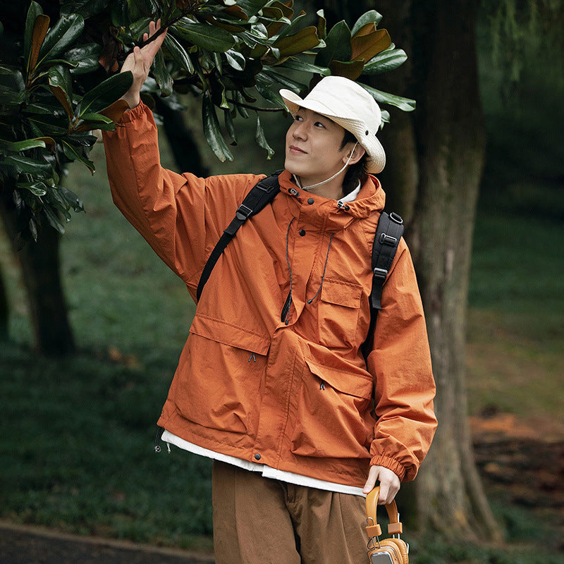 Double-layer Windproof Anti-penetration Autumn Hooded Outdoor Jacket Coat Male