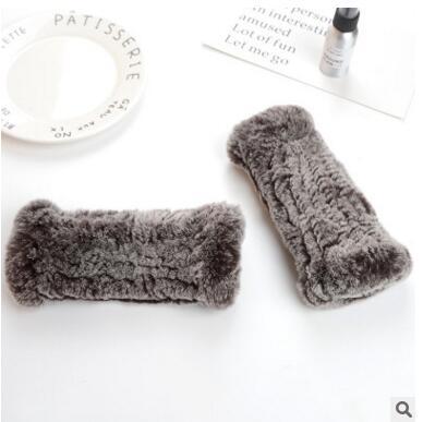 Rabbit Fur Half Finger Gloves Padded