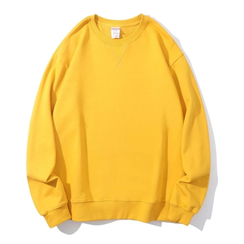Herresweater med rund hals i kraftig bomuld Terry, omvendt trekant