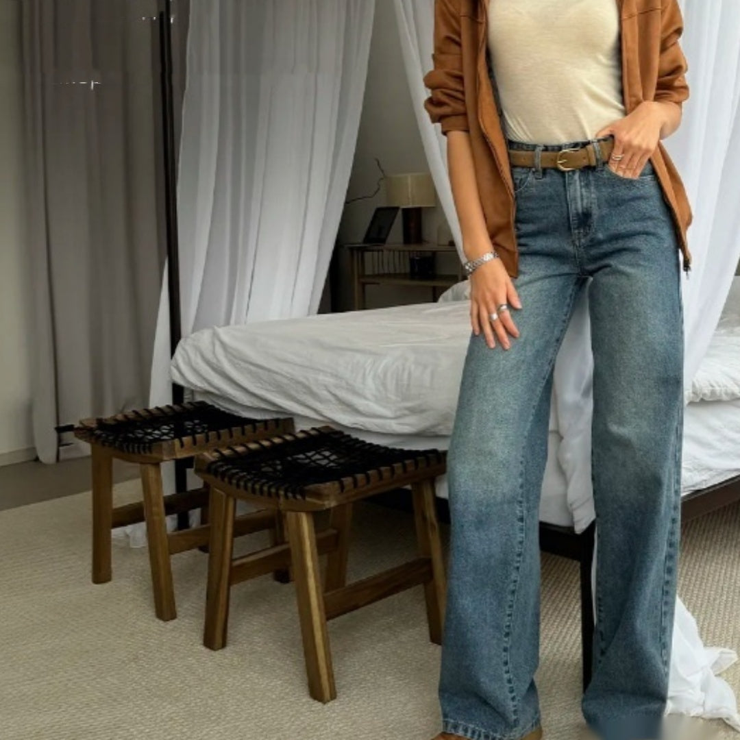 Women's Wide-leg Relaxed-fit Autumn Denim Jeans