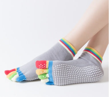 Konstant polymer fabrik direkte Yogasokker med tæer, skridsikre damemassage Yoga five-finger sokker, rene bomulds sports five-toe sokker