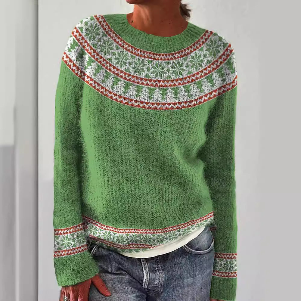 Round Neck Multicolor Loose Fashion Pullover Sweater