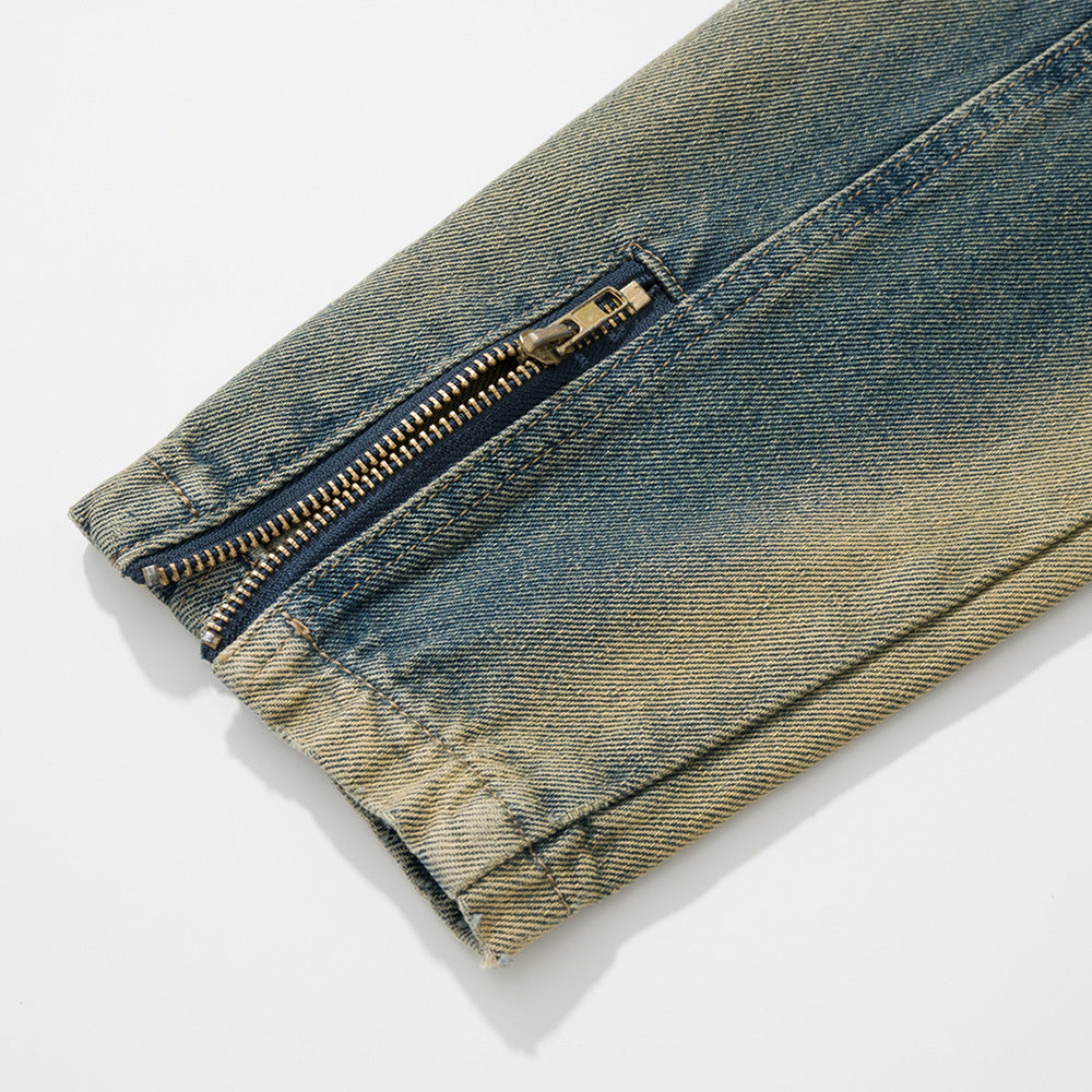 American Workwear Stitching Denim Coat