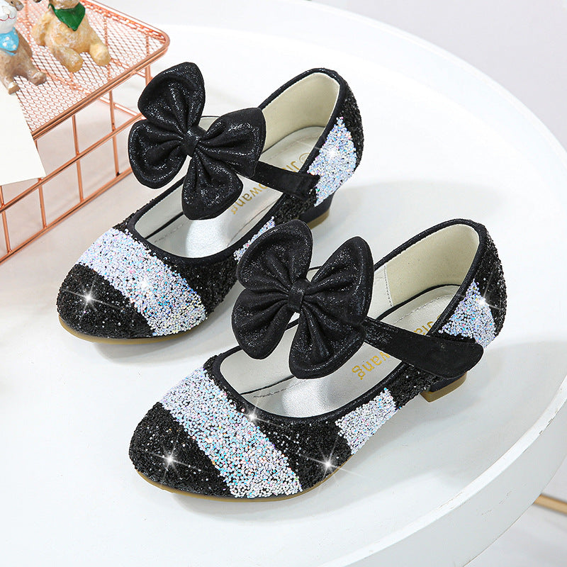 Spring Round Toe Soft Sole High Heel Princess Crystal Shoes