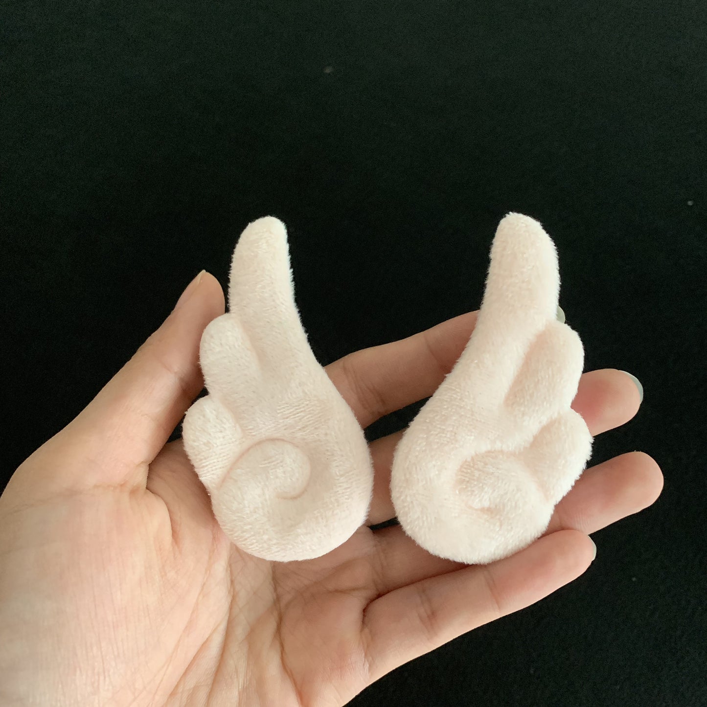 Plush angel wings hairpin headdress