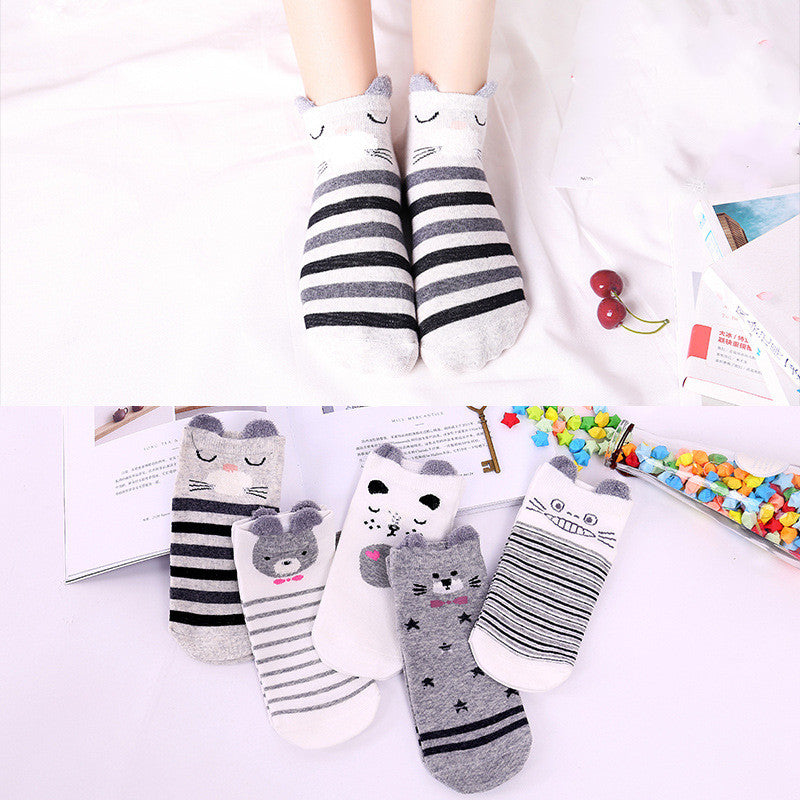 Invisible cute spring and autumn day socks