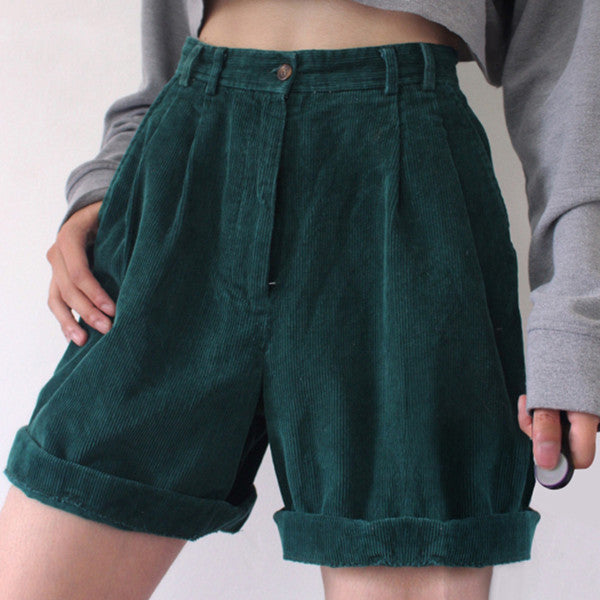Girls High Waist Fleece Green Casual Pants